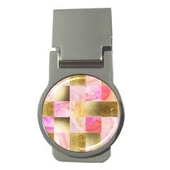 Collage Gold And Pink Money Clips (round)  by NouveauDesign