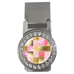 Collage Gold And Pink Money Clips (cz) 