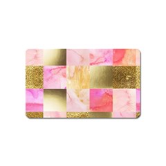 Collage Gold And Pink Magnet (name Card) by NouveauDesign