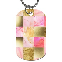 Collage Gold And Pink Dog Tag (one Side) by NouveauDesign