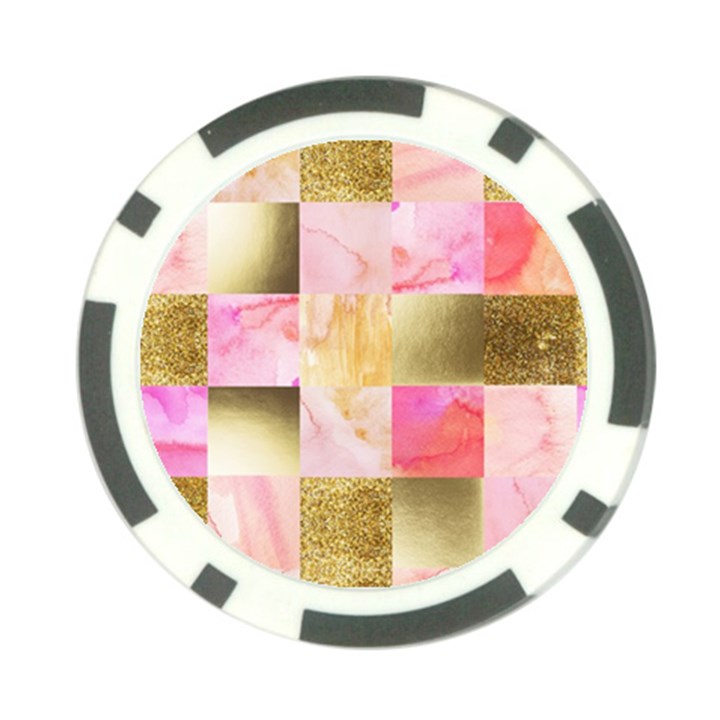 collage gold and pink Poker Chip Card Guard