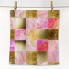 Collage Gold And Pink Face Towel by NouveauDesign