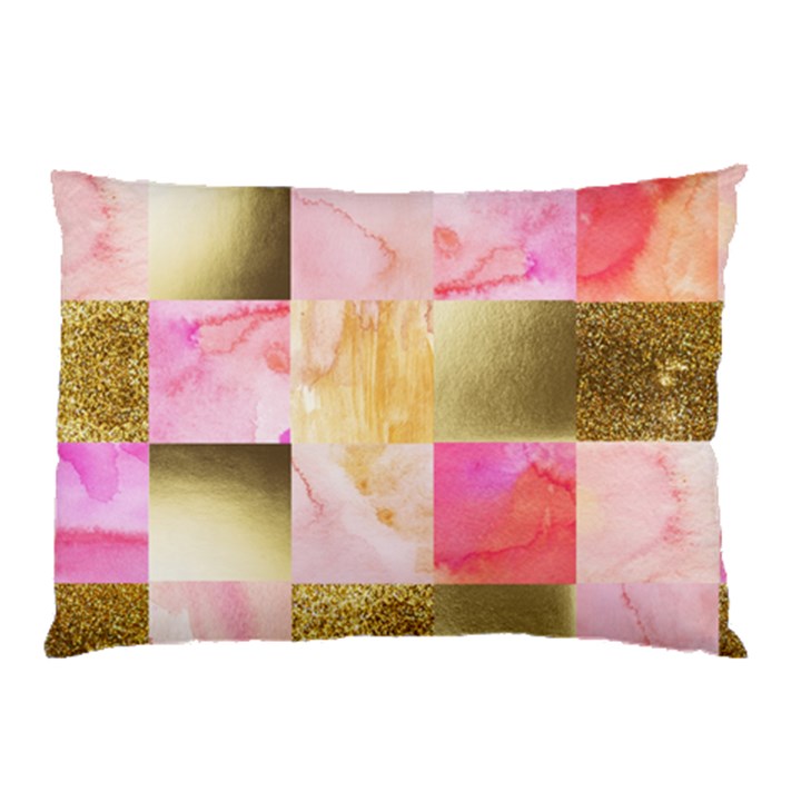 collage gold and pink Pillow Case