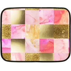 Collage Gold And Pink Fleece Blanket (mini) by NouveauDesign