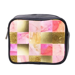 Collage Gold And Pink Mini Toiletries Bag 2-side by NouveauDesign