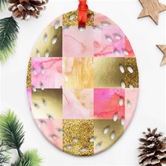 Collage Gold And Pink Ornament (oval Filigree) by NouveauDesign