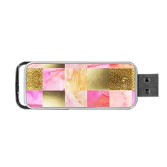 Collage Gold And Pink Portable Usb Flash (one Side) by NouveauDesign