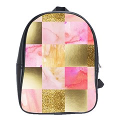 Collage Gold And Pink School Bag (xl) by NouveauDesign