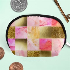 Collage Gold And Pink Accessory Pouches (medium)  by NouveauDesign