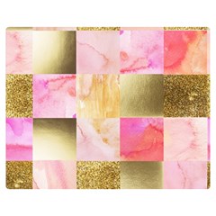 Collage Gold And Pink Double Sided Flano Blanket (medium)  by NouveauDesign