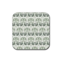 Teal Beige Rubber Coaster (square)  by NouveauDesign