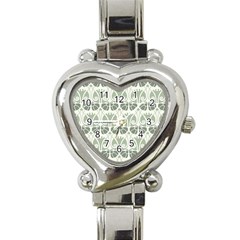 Teal Beige Heart Italian Charm Watch by NouveauDesign