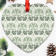 Teal Beige Heart Ornament (two Sides) by NouveauDesign