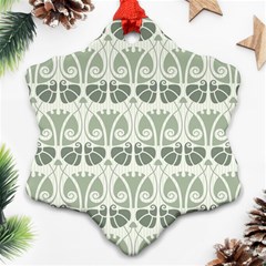 Teal Beige Snowflake Ornament (two Sides) by NouveauDesign