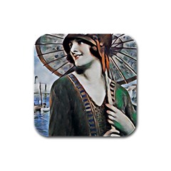 Gatsby Sommer Rubber Square Coaster (4 Pack)  by NouveauDesign