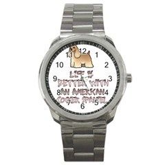 Life Is Better With An American Cocker Spaniel Sport Metal Watch by Bigfootshirtshop