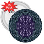 Star And Flower Mandala In Wonderful Colors 3  Buttons (10 pack)  Front