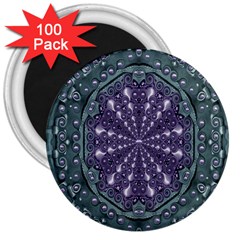 Star And Flower Mandala In Wonderful Colors 3  Magnets (100 Pack) by pepitasart