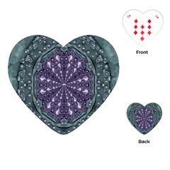 Star And Flower Mandala In Wonderful Colors Playing Cards (heart)  by pepitasart