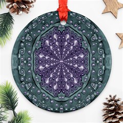 Star And Flower Mandala In Wonderful Colors Round Ornament (two Sides) by pepitasart