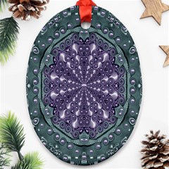 Star And Flower Mandala In Wonderful Colors Oval Ornament (two Sides) by pepitasart