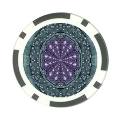 Star And Flower Mandala In Wonderful Colors Poker Chip Card Guard by pepitasart