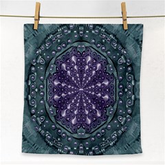 Star And Flower Mandala In Wonderful Colors Face Towel by pepitasart