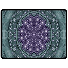 Star And Flower Mandala In Wonderful Colors Fleece Blanket (large)  by pepitasart