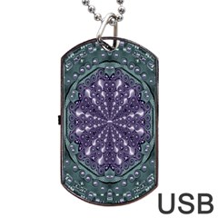 Star And Flower Mandala In Wonderful Colors Dog Tag Usb Flash (two Sides) by pepitasart