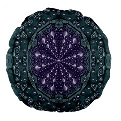 Star And Flower Mandala In Wonderful Colors Large 18  Premium Round Cushions by pepitasart