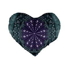 Star And Flower Mandala In Wonderful Colors Standard 16  Premium Flano Heart Shape Cushions by pepitasart