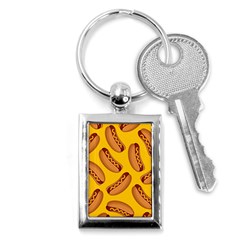 Hot Dog Seamless Pattern Key Chains (rectangle)  by Celenk