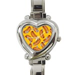 Hot Dog Seamless Pattern Heart Italian Charm Watch Front