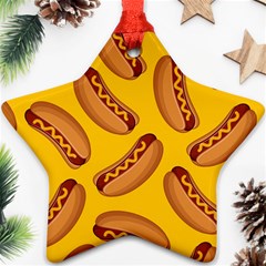 Hot Dog Seamless Pattern Star Ornament (two Sides) by Celenk