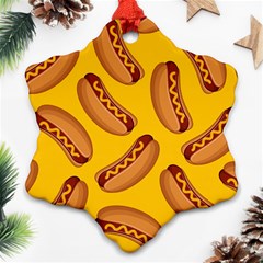 Hot Dog Seamless Pattern Snowflake Ornament (two Sides) by Celenk