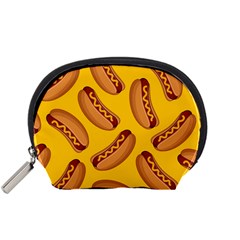 Hot Dog Seamless Pattern Accessory Pouches (small)  by Celenk