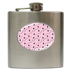 Love Hearth Pink Pattern Hip Flask (6 Oz) by Celenk