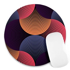 Geometric Swirls Round Mousepads by Celenk