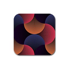 Geometric Swirls Rubber Square Coaster (4 Pack)  by Celenk