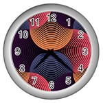 Geometric Swirls Wall Clocks (Silver)  Front