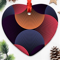 Geometric Swirls Heart Ornament (two Sides) by Celenk