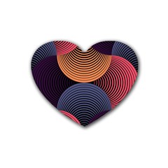 Geometric Swirls Rubber Coaster (heart)  by Celenk