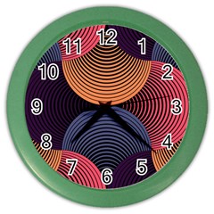 Geometric Swirls Color Wall Clocks by Celenk