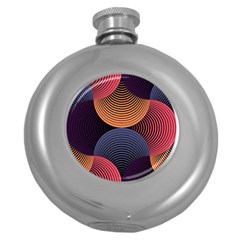 Geometric Swirls Round Hip Flask (5 Oz) by Celenk