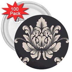 Vintage And Retro 3  Buttons (100 Pack)  by Celenk