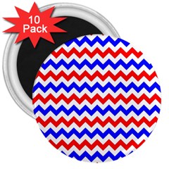 Zig Zag Pattern 3  Magnets (10 Pack)  by Celenk