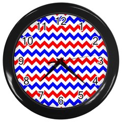 Zig Zag Pattern Wall Clocks (black) by Celenk