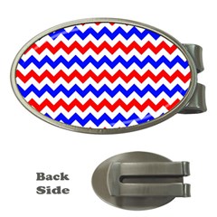 Zig Zag Pattern Money Clips (oval)  by Celenk