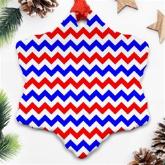 Zig Zag Pattern Snowflake Ornament (two Sides) by Celenk