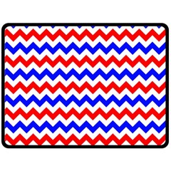 Zig Zag Pattern Double Sided Fleece Blanket (large)  by Celenk